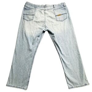 Xtreme Jeans Mens 42x32 Light Wash Relaxed Fit Denim Pants Zip Fly Distressed